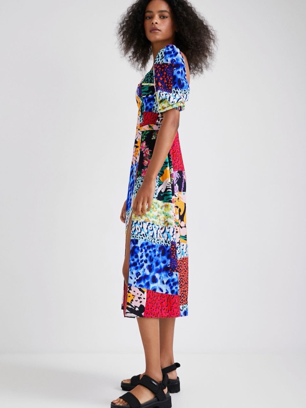 NWT Desigual Consetina Patchwork Midi Dress - Picture 3 of 7